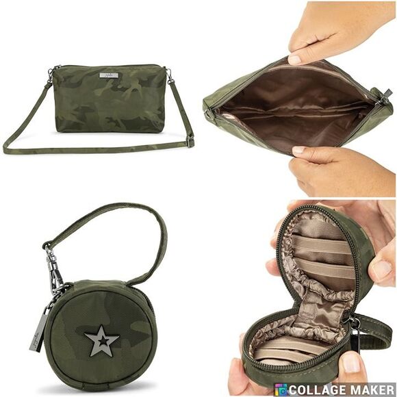 JuJuBe Camo Green Be Quick Paci Pod Bundle Bag Clutch Zip Around Pouch Accessory - Picture 1 of 11